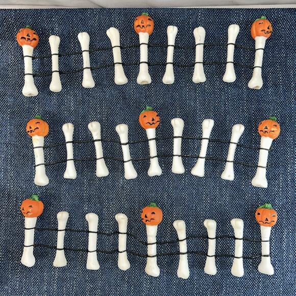 Halloween Creepy Hollow Village Bone Fence Midwest of Cannon Falls Set Of 3 - Picture 3 of 6